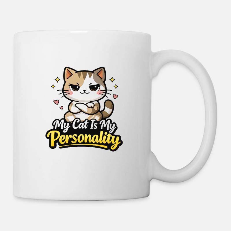 My Cat Is My Personality Motiv - Mug - white