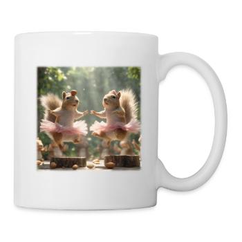 Ballet Squirrel in Tutu with Acorns - Mug - white - Right