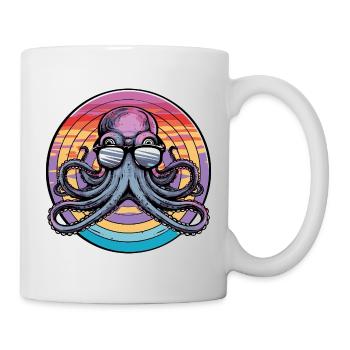 Octopus Retro Surf - Mug - white - Right