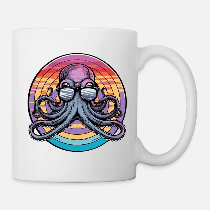 Octopus Retro Surf - Mug blanc - blanc