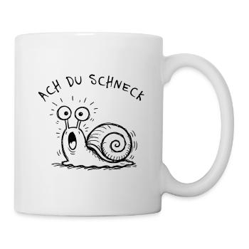 Ach Du Schneck Lustiger Spruch Doodle - Tasse - Weiß - Rechts