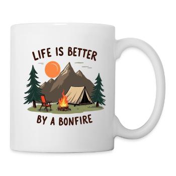 Life is better by a Bonfire Camping Adventure - Mug - white - Right