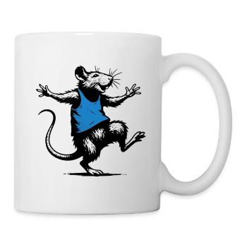 Tanzende Ratte Blau - Tasse - Weiß - Rechts