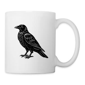 Rabe - Tasse - Weiß - Rechts