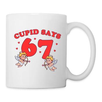 Cupid Says 67 – liebevolles Cupido-Design  - Tasse - Weiß - Rechts