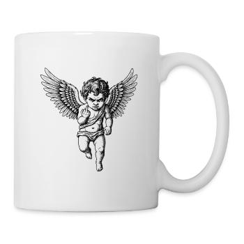 Klassischer Cherub mit großen Flügeln - Tasse - Weiß - Rechts