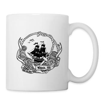 Navire pirate dans un cercle de cordes - Mug blanc - blanc - Droite