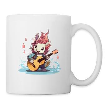 Funkelnder Hase mit Gitarre - Tasse - Weiß - Rechts