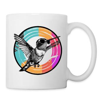Colibri avec des lunettes de soleil - Mug blanc - blanc - Droite