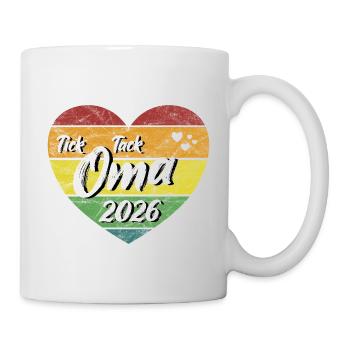 Tick Tack Oma 2026 werdende Uroma Omama 2026 retro - Tasse - Weiß - Rechts