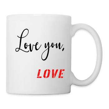 Valentinstag – Love You-Botschaft - Tasse - Weiß - Rechts