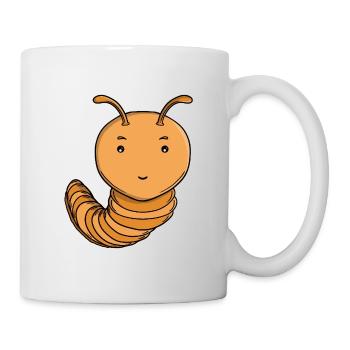 Cute Purple Centipede Happy Kawaii Caterpillar - Mug - white - Right