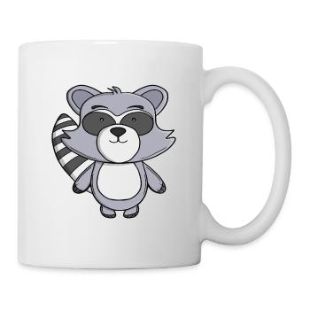 Cute Raccoon Kawaii Trash Panda Cartoon Animal  - Mug - white - Right