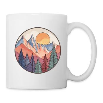 Mountain at sunset – Nature motif - Mug - white - Right