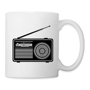 Retro Radio Motiv auf Kleidung - Tasse - Weiß - Rechts