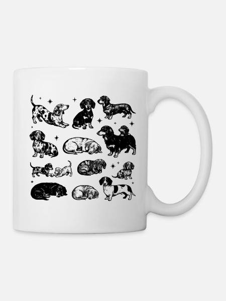 Dachshund Dackel Teckel retro 90s vintage - Tasse - Weiß