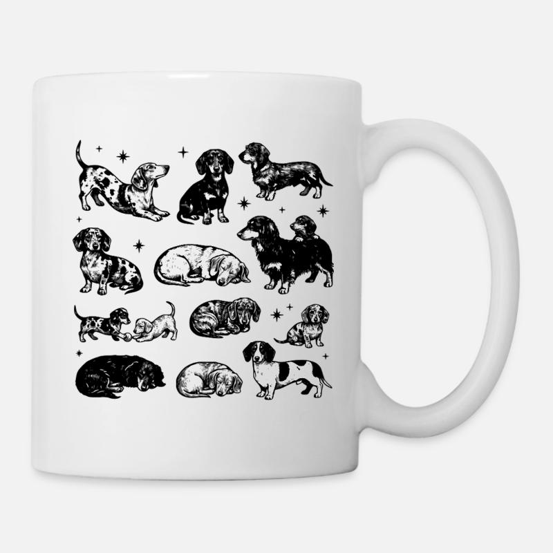 Dachshund Dackel Teckel retro 90s vintage - Tasse - Weiß