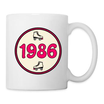Geburtstag 1986 Rollschuhfahren - Tasse - Weiß - Rechts