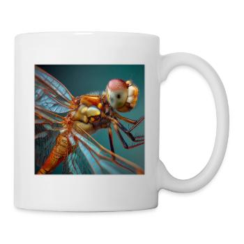 Dragonflies Macro Portrait Wildlife Graphic - Mug - white - Right