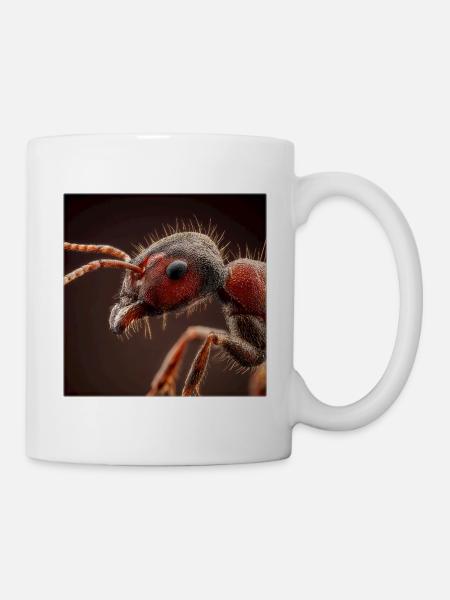 Portrait macro réaliste de la faune des fourmis - Mug blanc - blanc
