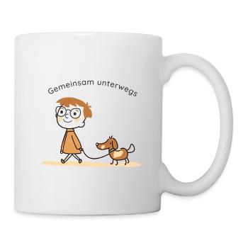 On the road together – Cute illustration Mensc - Mug - white - Right