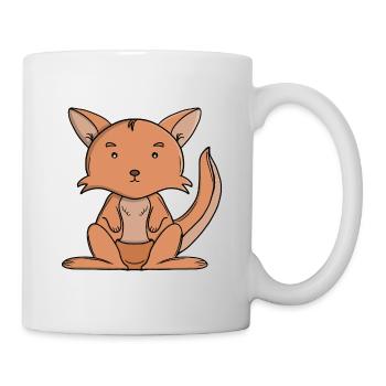Niedliches Känguru, niedliches Kawaii, australisches Tier - Tasse - Weiß - Rechts