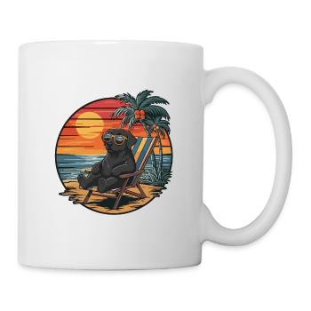 Chien labrador retriever frais sur la plage au coucher de soleil d’été - Mug blanc - blanc - Droite