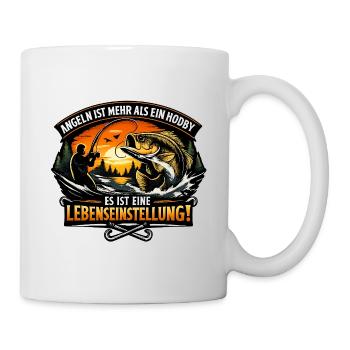 Angeln - Tasse - Weiß - Rechts