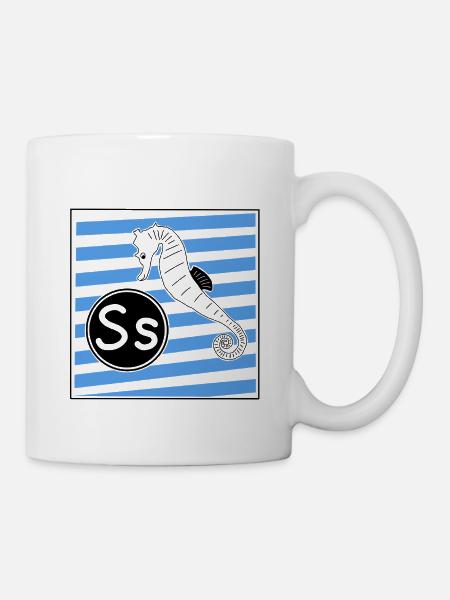 S wie Seepferdchen - Tasse - Weiß