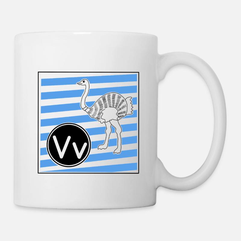 V pour Bouquet d’oiseaux - Mug blanc - blanc
