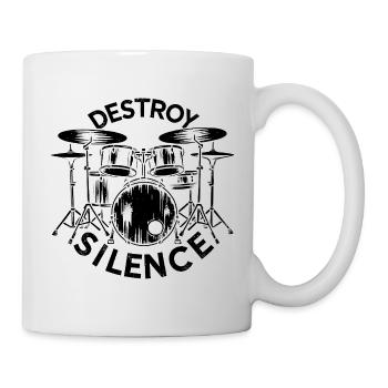 Destroy Silence Drummer - Tasse - Weiß - Rechts