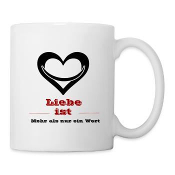 Liebe ist Rote Retro Typo - Tasse - Weiß - Rechts