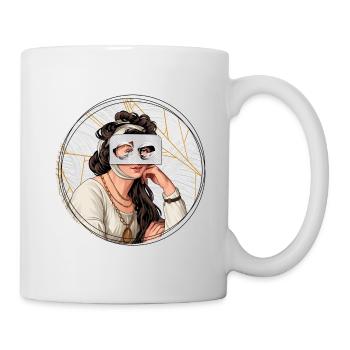 Illustration // Blick durch Medikamente - Tasse - Weiß - Rechts