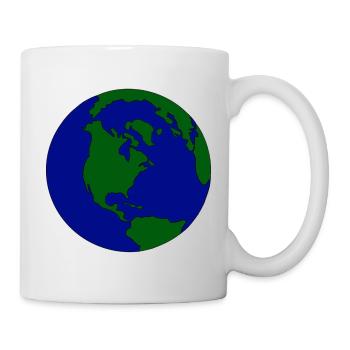 Globule minimal : Terre en bleu-vert - Mug blanc - blanc - Droite