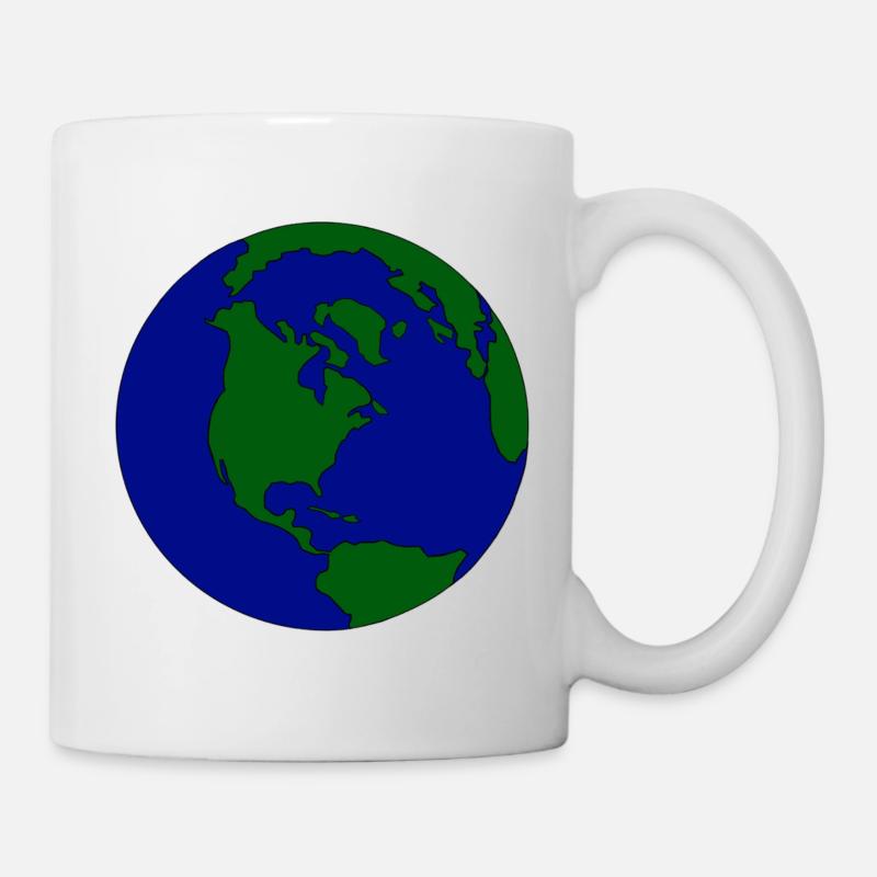 Globule minimal : Terre en bleu-vert - Mug blanc - blanc