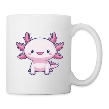Pink kawaii Axolotl – Niedliches Tier - Tasse - Weiß - Rechts