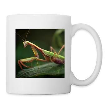 Praying mantis macro elegant mantis - Mug - white - Right