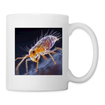Transparent Flea – Golden Insects Macro Art - Mug - white - Right