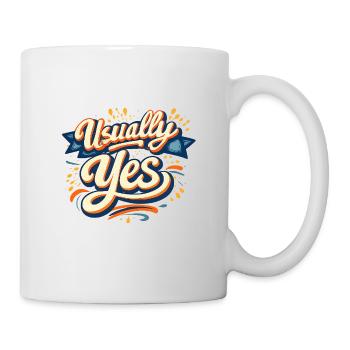 Usually Yes Retro Script - Mug - white - Right
