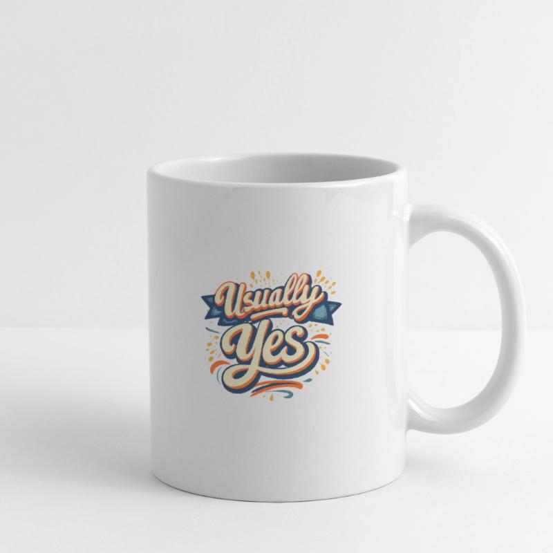 Usually Yes Retro Script Tasse