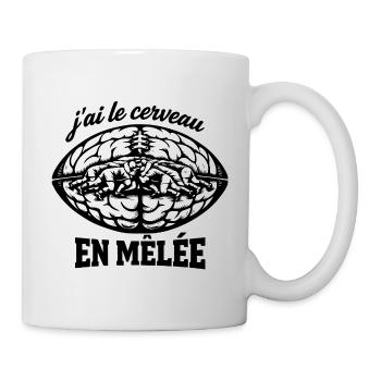 Brain in the scrum - Rugby humour - Mug - white - Right