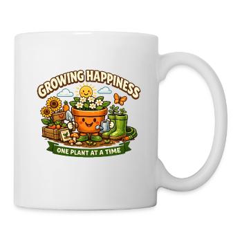 Cozy Gardening Shirt – Growing Happiness - Mug - white - Right
