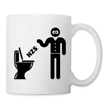NZS In’s Klo, In Die Toilette! Gegen Rechts Black - Tasse - Weiß - Rechts