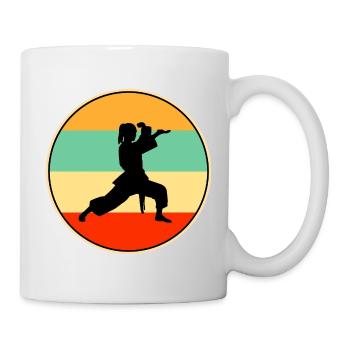Joueuse vintage de karaté féminine arts martiaux rétro - Mug blanc - blanc - Droite