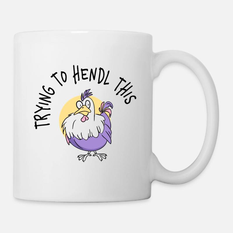 Porte-bonheur Velcro de poulet violet - Mug blanc - blanc