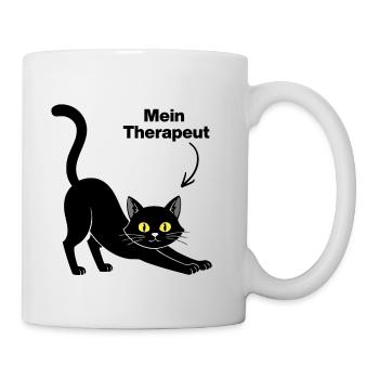 MON CHAT EST MON THÉRAPEUTE😻 CATLOVER NEZ POILU - Mug blanc - blanc - Droite