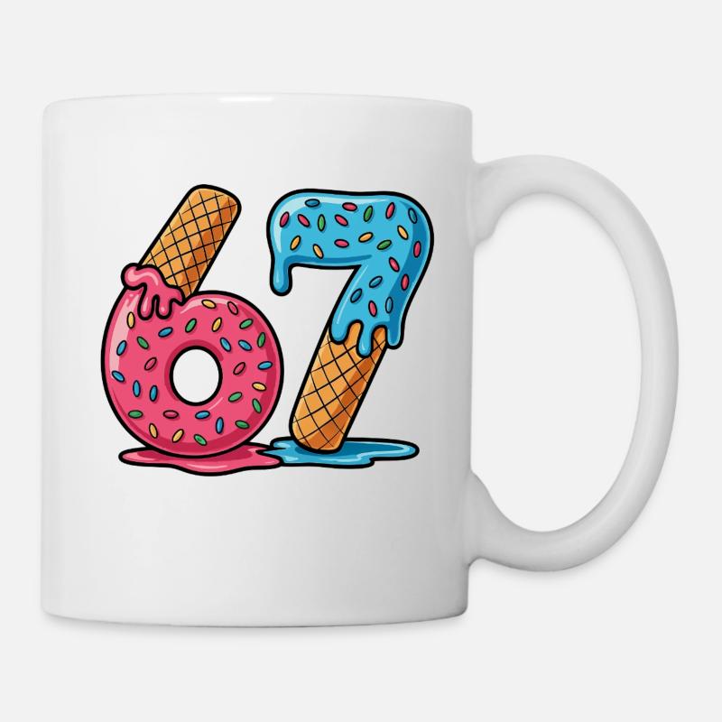 Six Seven Funny Kids Meme - Tasse - Weiß