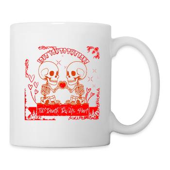 Cute Skeleton Valentine - Love You To The Bone Tee - Tasse - Weiß - Rechts