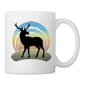 Hirsch - Tasse - Weiß - Rechts