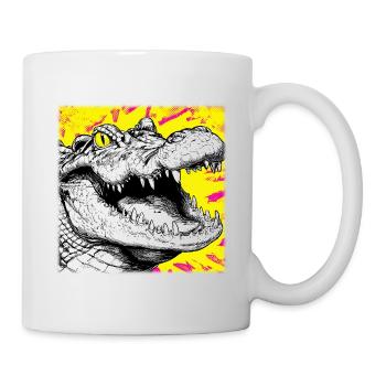 Crocodile Sketch – Urban Graffiti Style Design - Mug - white - Right